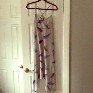 Asymmetrical Rory Beca F21 blue feathers dress